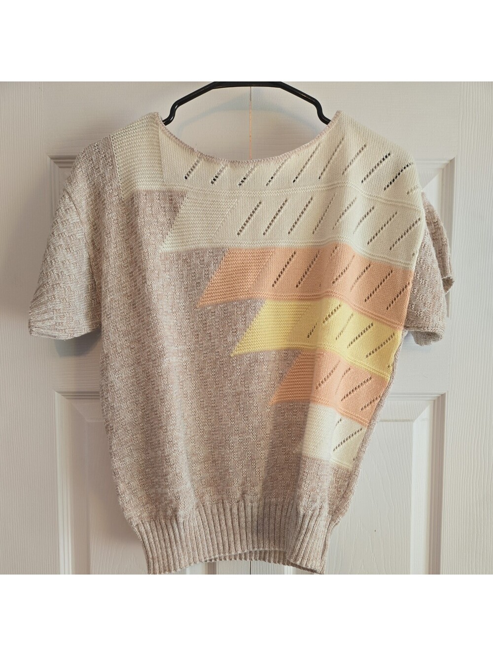 Vtg Keneth Too! Knit Short Sleeve Sweater Womens USA SZ s?